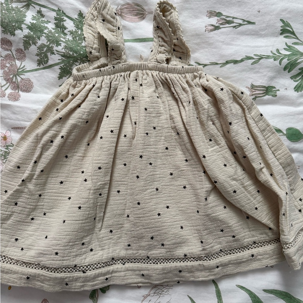 Quincy Mae Cream Baby Outfit with Star Accents